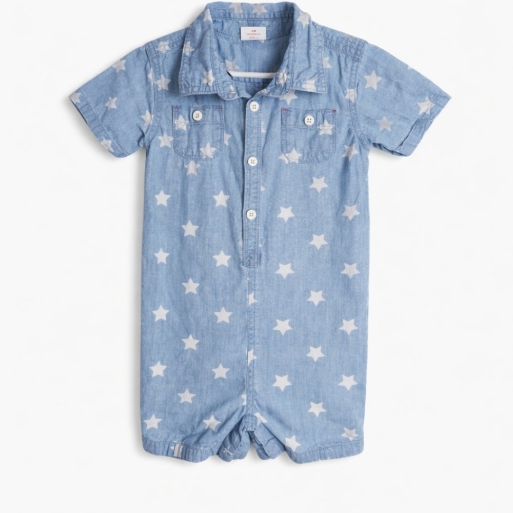 Celebrate Patriotic Chambray Star Romper 24M